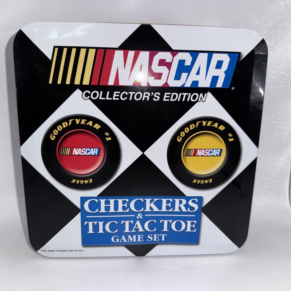 NASCAR Collectors Edition Checkers Game Set in Metal Tin New Gift Unisex